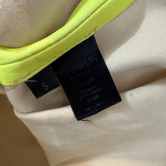 SPRWMN Los Angeles One Shoulder Ruched Neon Leather Mini Dress - Picture 8 of 8